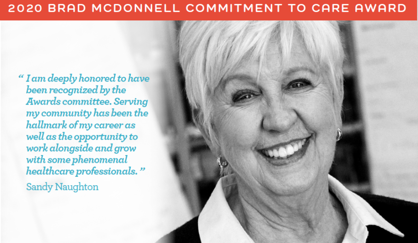 Screenshot 2021-03-29 160424 Sandy Naughton 2020 Brad McDonnell Commitment to Care Award Winner