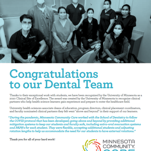 Congratulations to our Dental Team!
