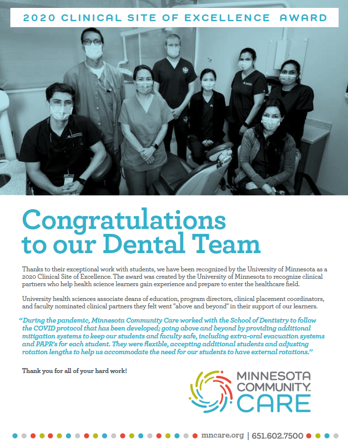 Congratulations to our Dental Team!
