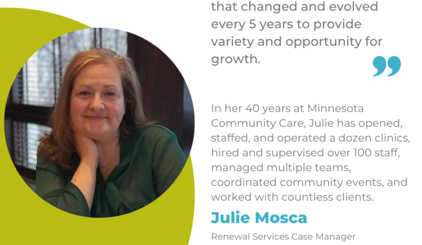 Julie Mosca Feature (1) Celebrating Julie Mosca’s 40 years at Minnesota Community Care